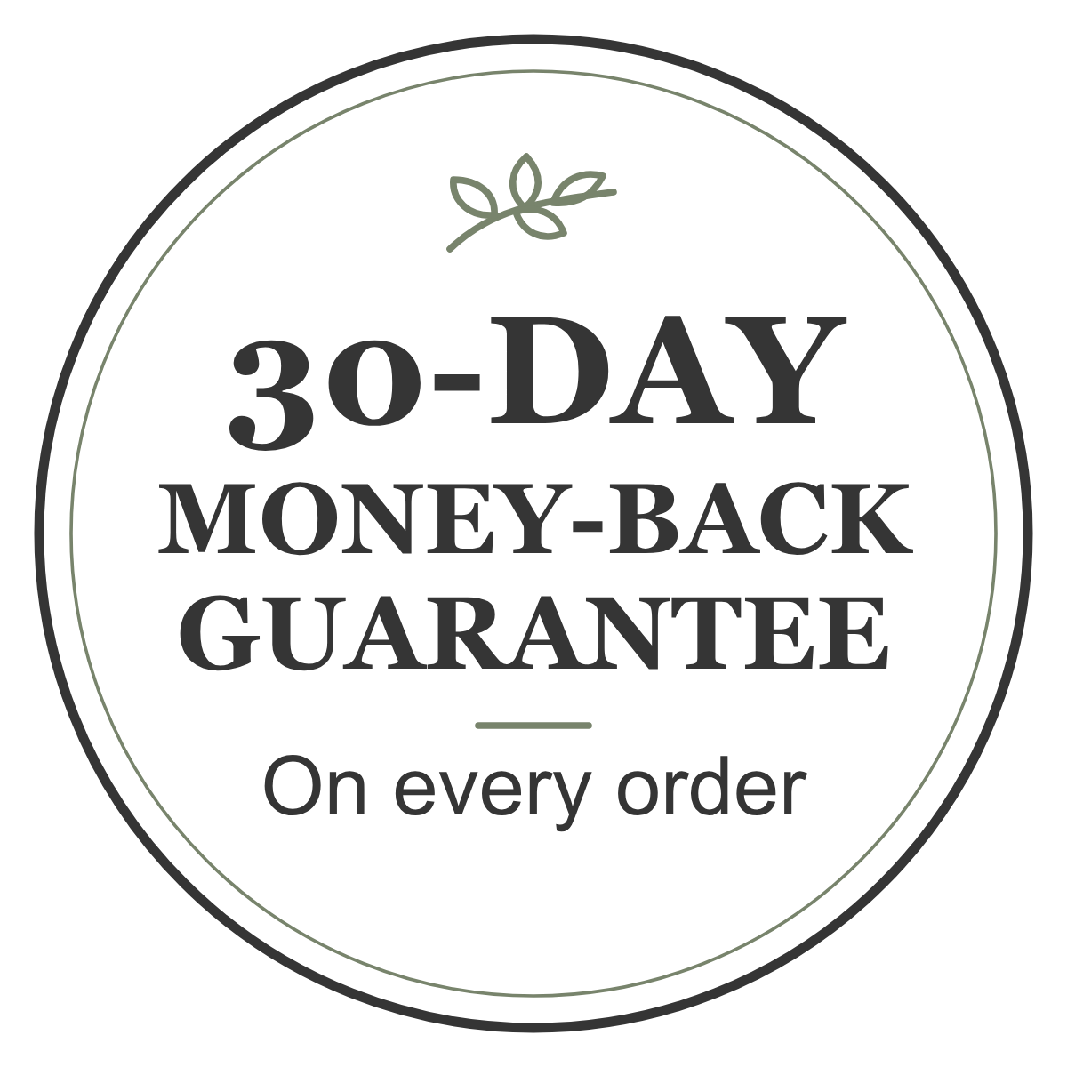 30-day money-back guarantee on every order